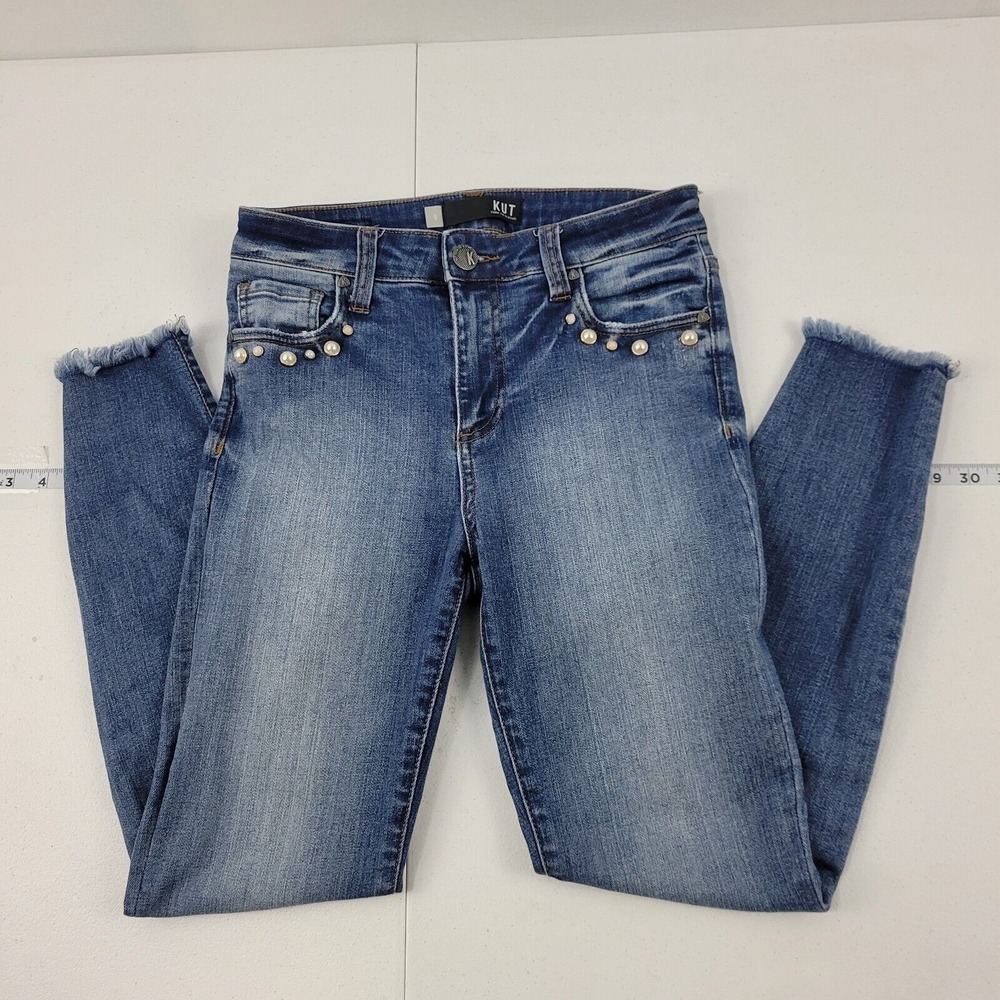 Kut from the Kloth Connie high rise ankle‎ skinny jeans womens size 9 blue 2079